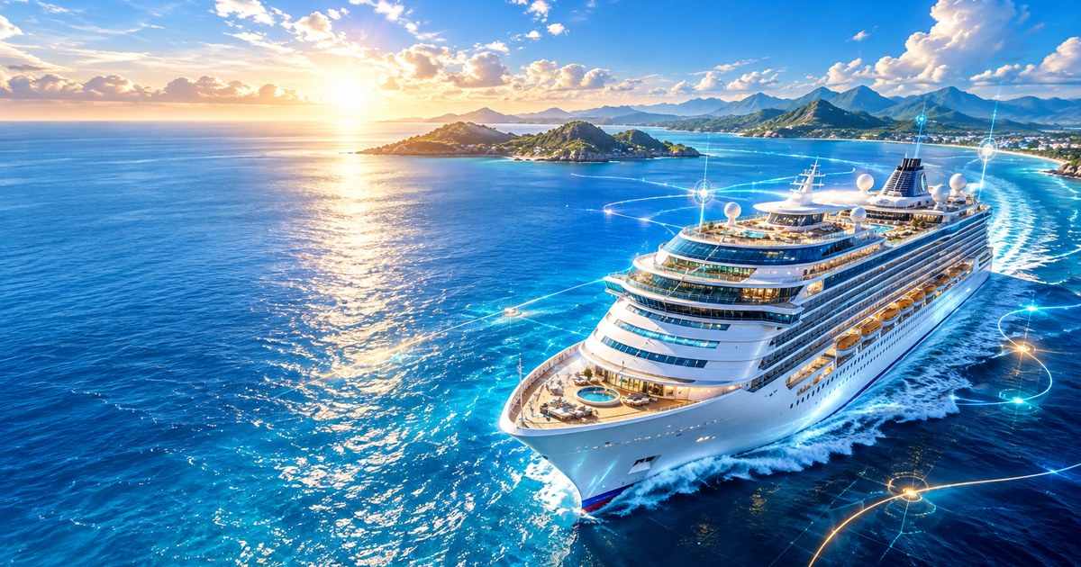 Premium cruise vessel at sea, illustrative of Cruisivo's market